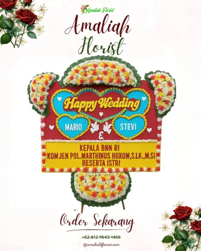 Karangan Papan Bunga Pernikahan di Kwagean